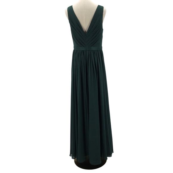 AW BRIDAL SZ 10 L dark emerald Gwyneth wedding bridesmaid maxi dress party B59 - Picture 4 of 9